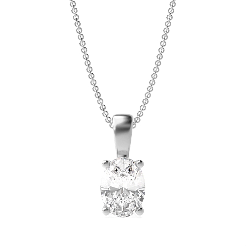 4 Prong Oval solid bale n-s-e-w Pendant Necklaces