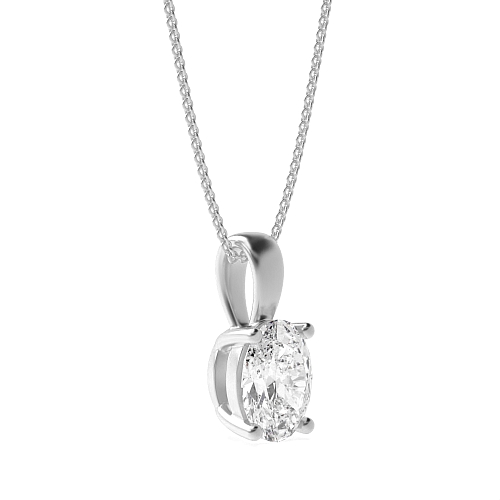 4 Prong Oval solid bale n-s-e-w Pendant Necklaces