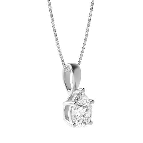 Prong Pear solid bale n-s-e-w Pendant Necklaces