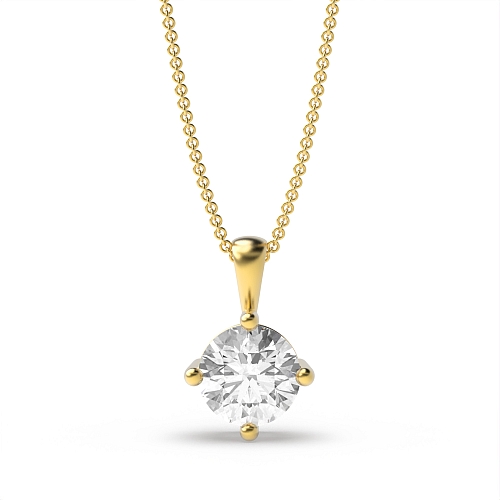4 Prong Yellow Gold solid bale n-s-e-w Pendant Necklaces