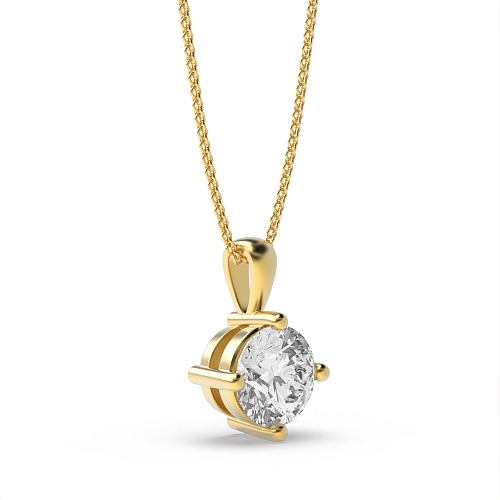 4 Prong Yellow Gold solid bale n-s-e-w Pendant Necklaces