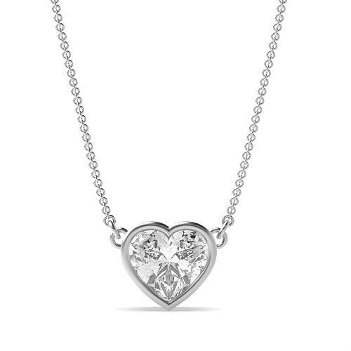 Prong Heart Chain linked Pendant Necklaces