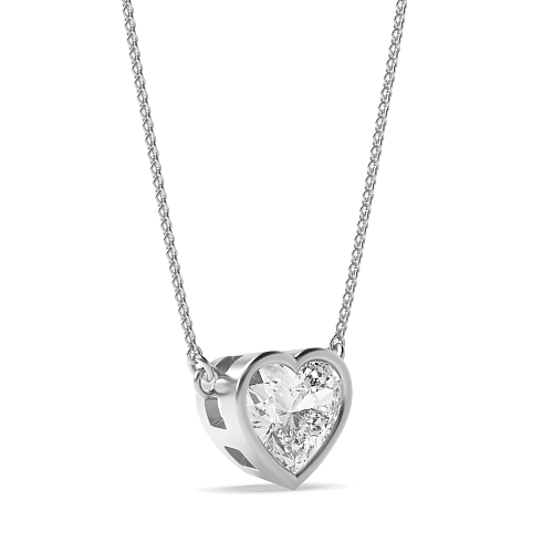 Prong Heart Chain linked Pendant Necklaces
