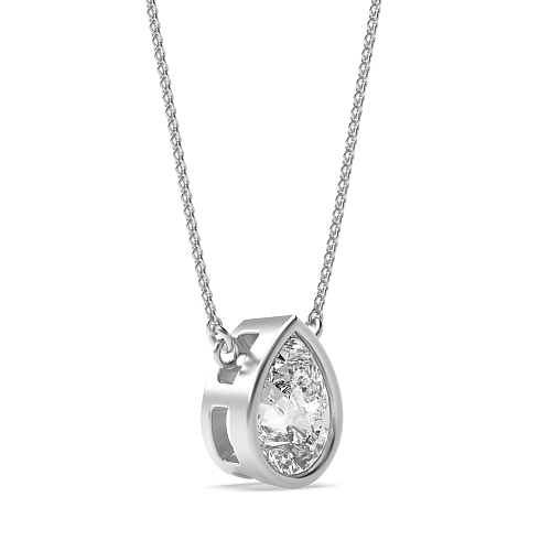 Prong Pear Chain linked Pendant Necklaces