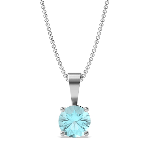 4 Prong Glow Aquamarine Solitaire Diamond Jewellery