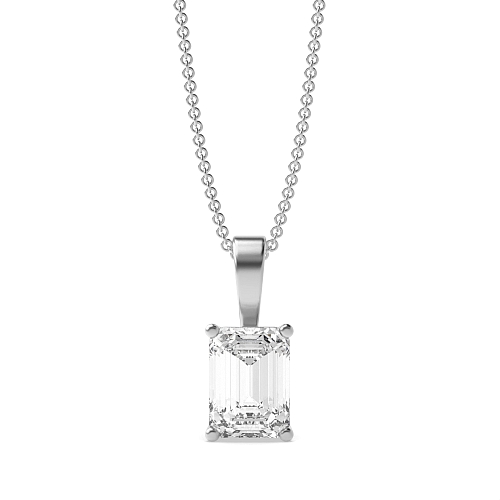 4 Prong Emerald Solid bale basket set Pendant Necklaces