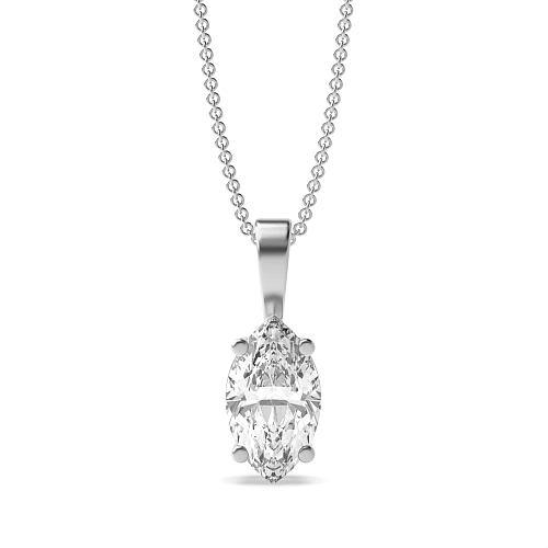 4 Prong Marquise Solid bale basket set Pendant Necklaces