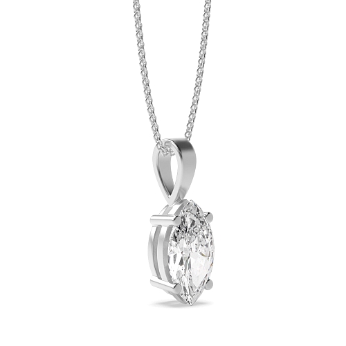 4 Prong Marquise Solid bale basket set Pendant Necklaces