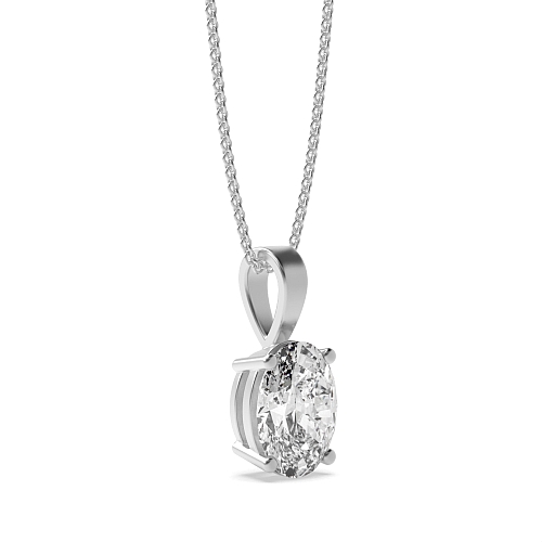 4 Prong Oval Solid bale basket set Pendant Necklaces