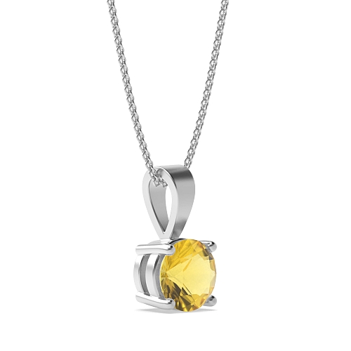 4 Prong Solid bale basket set Topaz Pendant Necklaces