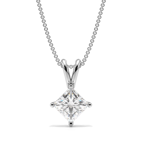 Diamond Necklace  Princess Cut Diamond Pendant