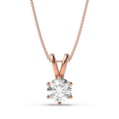 Pendant Necklace for Women Round Solitaire Diamond Pendant