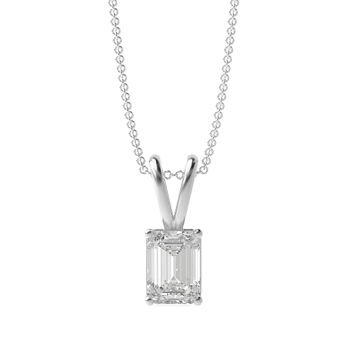 6 Prong Emerald Split bale Pendant Necklaces