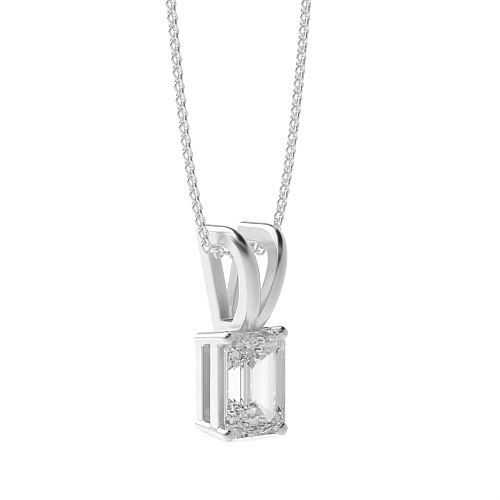 6 Prong Emerald Split bale Pendant Necklaces