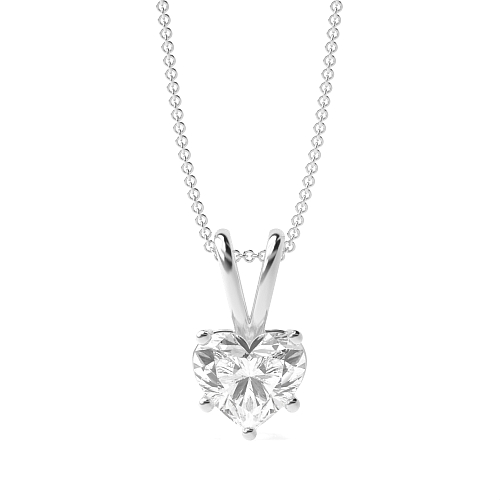 Prong Heart Split bale Pendant Necklaces
