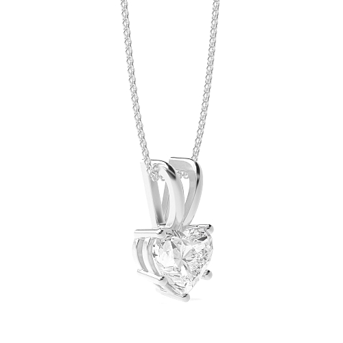 Prong Heart Split bale Pendant Necklaces