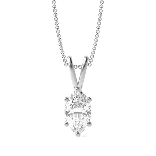 6 Prong Marquise Split bale Pendant Necklaces