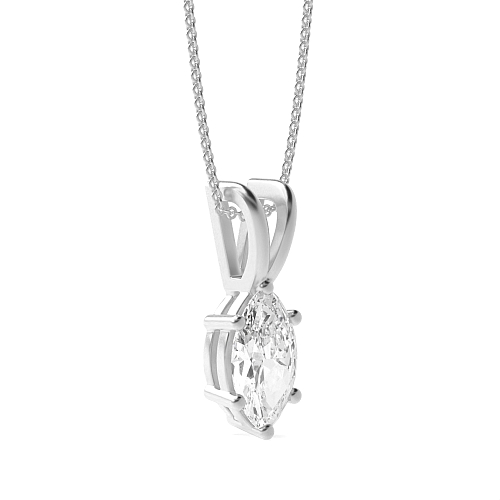 6 Prong Marquise Split bale Pendant Necklaces