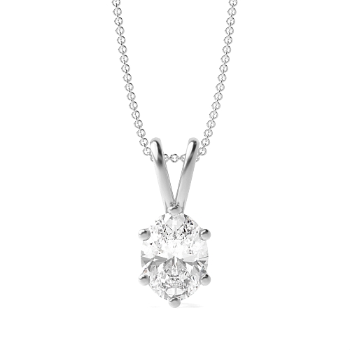6 Prong Oval Split bale Pendant Necklaces