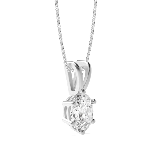 6 Prong Oval Split bale Pendant Necklaces