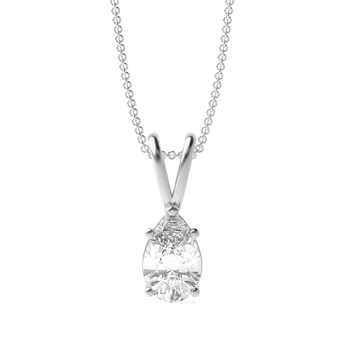 Prong Pear Split bale Pendant Necklaces