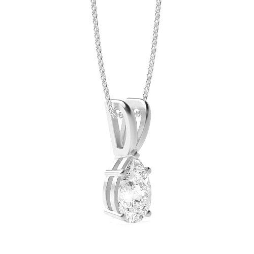 Prong Pear Split bale Pendant Necklaces