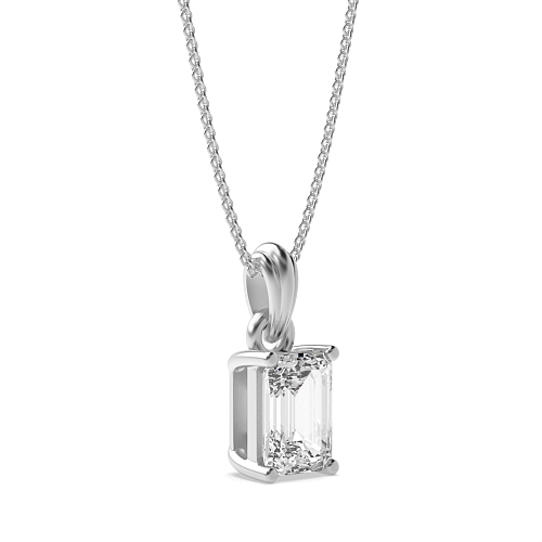 4 Prong Emerald Designer bale Pendant Necklaces