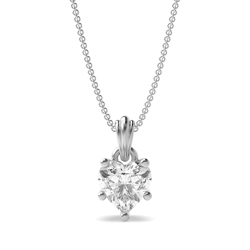 Prong Heart Designer bale Pendant Necklaces