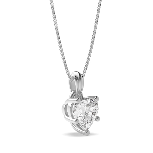 Prong Heart Designer bale Pendant Necklaces