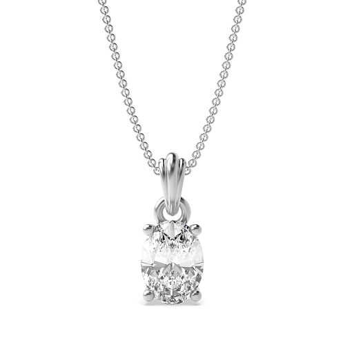 4 Prong Oval Designer bale Pendant Necklaces