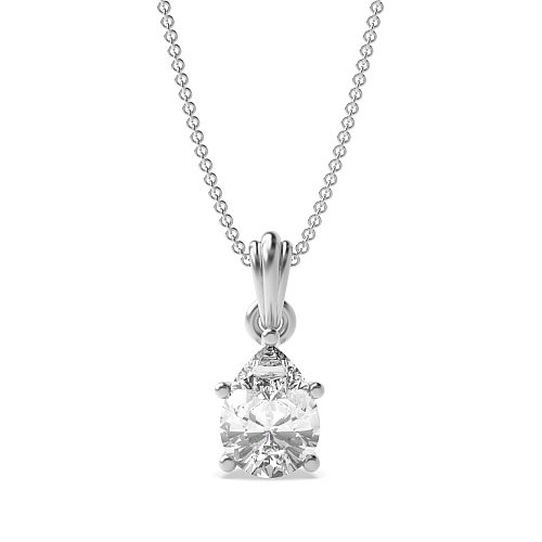 Prong Pear Designer bale Pendant Necklaces
