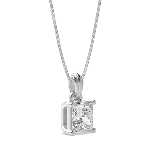 4 Prong Princess Designer bale Pendant Necklaces