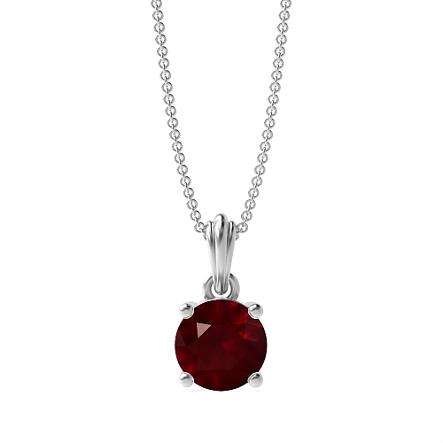4 Prong Designer bale Ruby Pendant Necklaces