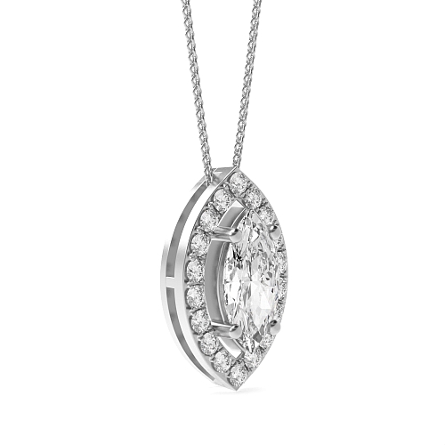 4 Prong Marquise Elegant Pendant Necklaces