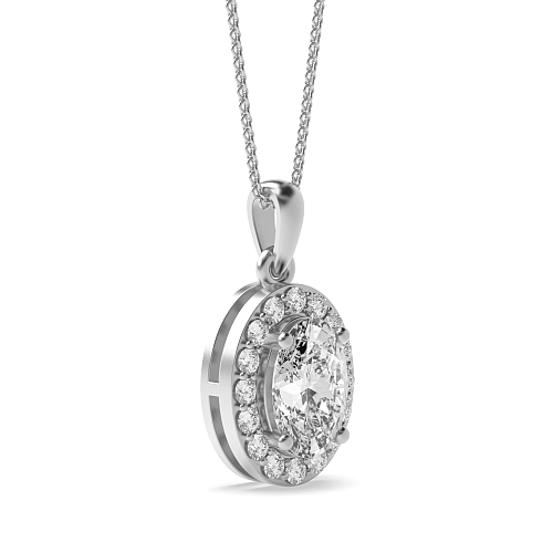 4 Prong Oval Elegant Pendant Necklaces