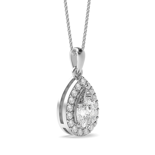 Prong Pear Elegant Pendant Necklaces