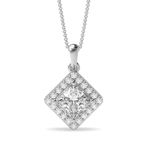 4 Prong Princess Elegant Pendant Necklaces