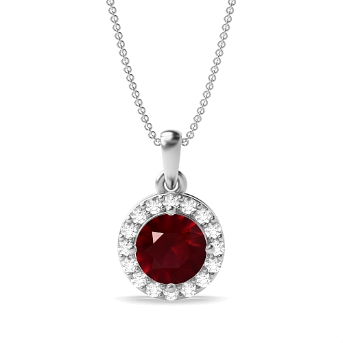 4 Prong Elegant Ruby Pendant Necklaces