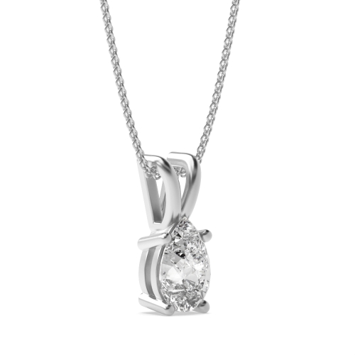 Real Gold Necklace Princess Cut Diamond Pendant Necklace for Women