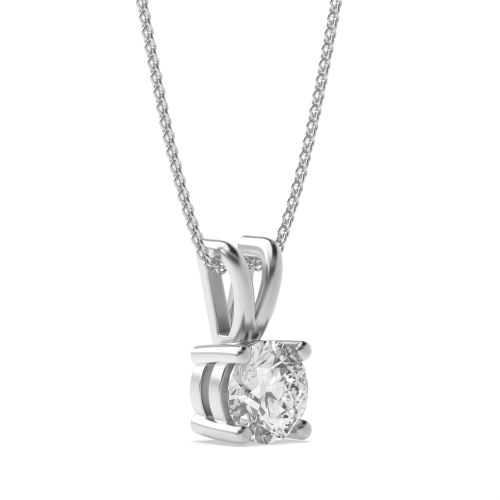 4 Prong Round Shine Solitaire Pendant Necklace