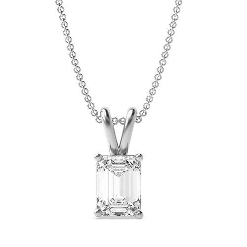 4 Prong Emerald Split bale clasiic basket Pendant Necklaces