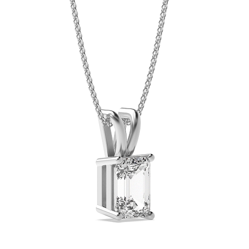 4 Prong Emerald Split bale clasiic basket Pendant Necklaces