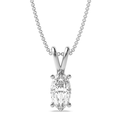 4 Prong Marquise Split bale clasiic basket Pendant Necklaces