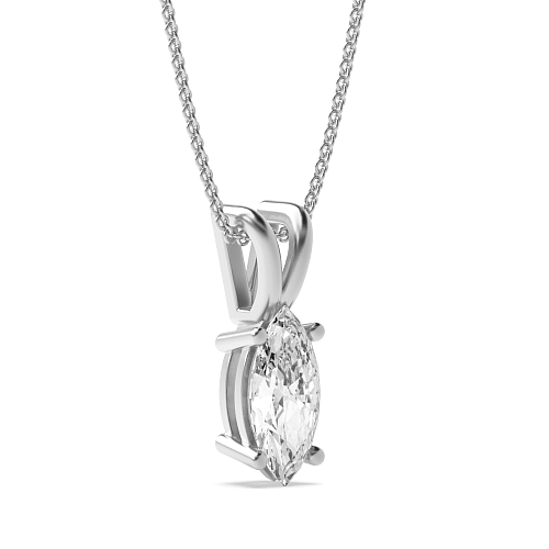 4 Prong Marquise Split bale clasiic basket Pendant Necklaces
