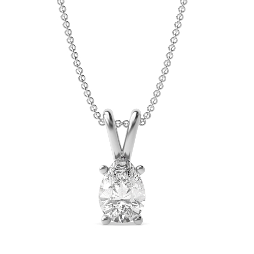 Prong Pear Split bale clasiic basket Pendant Necklaces