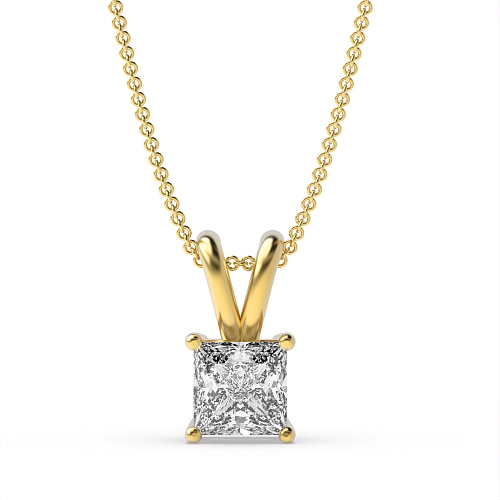 4 Prong Yellow Gold Split bale clasiic basket Pendant Necklaces