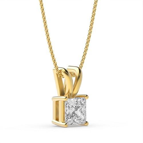 4 Prong Yellow Gold Split bale clasiic basket Pendant Necklaces