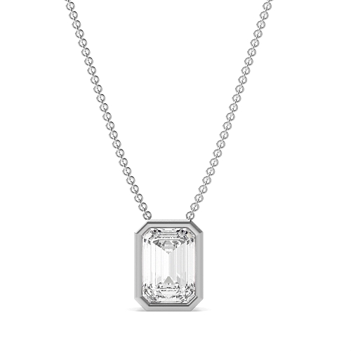 Bezel Setting Emerald Classic Pendant Necklaces