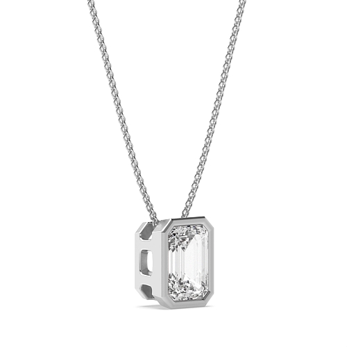 Bezel Setting Emerald Classic Pendant Necklaces