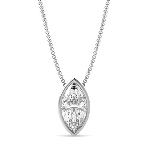 Bezel Setting Marquise Classic Pendant Necklaces